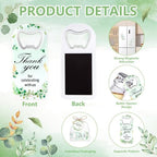 50Pcs Leaf Baby Shower Bottle Opener Favors for Guests Cute Magnetic Handheld Bottle Openers with Organza Bags and Thank You Cards, for Gender Reveal Theme Party Decorations Rerurn Gift Souvenirs - Image 3