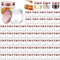 Tanlade 60 Pcs 3 oz Clear Plastic Mini Mason Jars with Lids, Rose Gold by Tanlade
