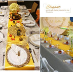 24 Pack Gold Satin Table Runners,12 x 108 Inch Long Table Runners for Rectangle Round Tables, Smooth Satin Table Runner for Wedding, Birthday Party Banquets Decoration - Image 5