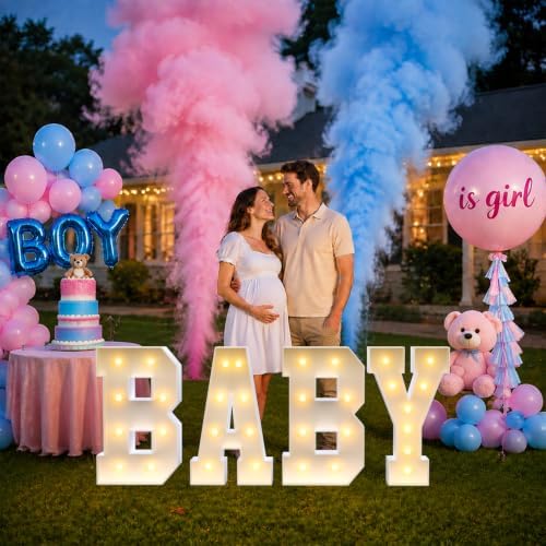 Baby Marquee Letters, 2FT Light Up Letters Baby Shower Decorations by Mixifox