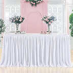 Ruffle Table Skirt for Teacher Desk Classroom Wedding Birthday, White, 21ft - Image 6