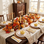 COLOSUS 175PCS Gold Dinnerware Sets, 25 Guests Leaf Stripe Plastic Plates. - Image 6