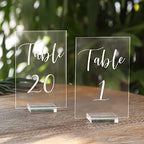 UNIQOOO Acrylic Wedding Table Number 1-20 with Stand | 4x6 inch Printed Calligraphy, Sign and Holder | Perfect for Wedding, Reception, Centerpiece Decoration, Event, Party - Image 6