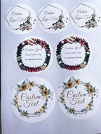 Personalized Custom Stickers Labels for Wedding Favors Birthday, Business Logo Customized Sticker.Waterproof, Fade & Heat Resistant and Cold Resistant. Pack of 100 to 1000. (Wreath 19, 4 Inch) - Image 6