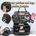 Diaper Bag Backpack for Dad and Mom with USB Charging Port Stroller Straps and Insulated Pocket,army military Travel Nappy Backpack for Daddy/Mommy (DADDY and MOMMY patches) - Image 3