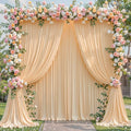 20x10 Dark Champagne Backdrop Curtain for Parties Wedding Baby Shower Wrinkle Free Photo Curtains Backdrop Drapes Fabric Decoration for Bridal Shower 5ft x 10ft,4 Panels by Tao-GePartyDecorations