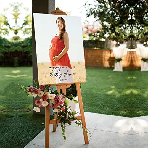 Andaz Press 16X20 Inch Personalized Baby Shower Canvas Welcome Sign, Custom Personalized Baby Shower Welcome Sign With Photo, Welcome Sign For Baby Shower Entrance, Baby Shower Welcome Signs For Easel - Image 4