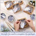 Teenyyou 48 Sets Wedding Favor for Guests Small Ceramic Bowls, Blue Floral - Image 6