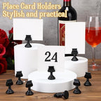 Kathfly 48 Pcs Wedding Table Number Holders Metal Black Place Card Holder - Image 4