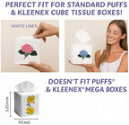 Jacaranda Living Square Tissue Box Cover, Linen/Cotton Fabric Tissue Holder, Decorative Cloth Tissue Cube Cover Animal Designs, Lamb & Wreath - Image 2
