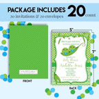 Amanda Creation Custom Baby Shower Invites Cute Pea Pod Invitation 20 5x7 Personalized Twin Boy Baby Shower Invitation Cards With Envelopes - Image 4