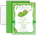 Amanda Creation Custom Invites Pea Pod Twin Girl Baby Shower Invitation 20 5x7 Custom Personalized Twin Girl Baby Shower Invites With Envelopes by AmandaCreation