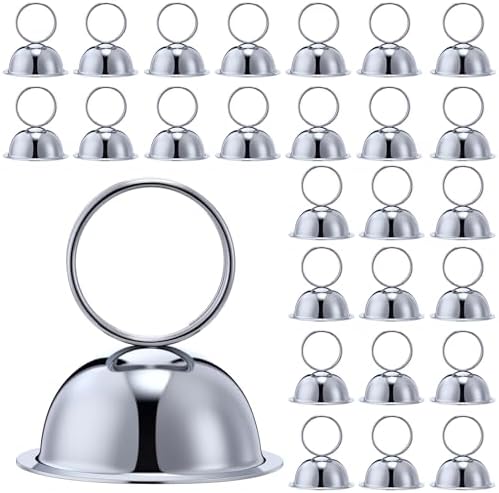 MorningRo 24 Pcs Table Number Stands, Metal Place Card Holders, Silver by MorningRo