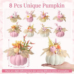 Amyhill 8 Pcs Fall Pink Pumpkin Baby Shower Table Centerpiece Decor, Floral - Image 2