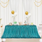 Eternal Beauty Teal 90x132 Inch Tropical Beach Sequin Tablecloth by EternalBeauty