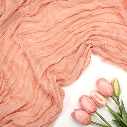 6 Pack Peach Cheesecloth Table Runner 10Ft 23 x 120 Inch - Image 4