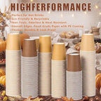 300 Pack 8 oz Gradient Brown Disposable Paper Cups for Thanksgiving Party - Image 5