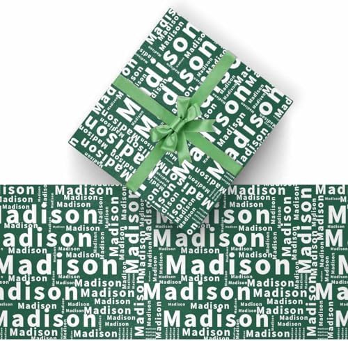 AOFUN Personalized Gift Wrap Paper Paper Gifts For Husband Gift Wrapping Paper Personalized Name Text Wrapping Paper 3 Rolls 58" x 23" - Image 2