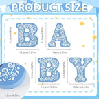 4 Pcs Cielito Lindo Baby Shower Decorations Blue Wooden Baby Letters, 6 inch Mexican Theme Wooden Blocks for Party Decor, Rustic Centerpiece for Gender Reveal Birthday Nursery Shelf Decor - Image 2
