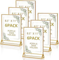 PPH-Sisy Acrylic Sign Holder 8.5x11 Gold Picture Frames Clear Tabletop Display Stand Menu Holder for Flyer, Wedding Table Number, Restaurant, Office, Retail Store & Party, 6 Pack by PPH-SisyPurchaseNow