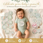 Baby Memory Book & Newborn Keepsake Journal First Year Memory Book for Boy or Girl Gender Neutral Milestone Book with 24 Stickers Perfect First Mothers Day Gift - Image 5