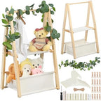 Foldable Double Layered Baby Closet Organizer Wooden Rack Hangers by Ferrochef