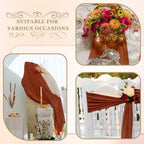 Le courant 12pcs 10Ft Cheesecloth Table Runner, Rustic Boho Gauze Cheese Cloth Runner Table Runner for Weddings Bridal Baby Shower Birthday Holiday Parties Home Decor, Terracotta - Image 6