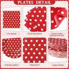 Funnymoom 452 Pcs Red Polka Dot Baby Shower Party Supplies for 50 Guests - Image 2