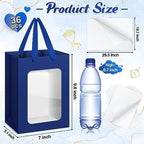 Zhanmai 36 Pcs Kraft Paper Gift Bags with Clear Window Handles, Blue - Image 2