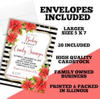 Amanda Creation Custom Baby Shower Invites Poinsettia Flowers Baby Shower Invitation 20 5x7 Custom Personalized Winter Invites With Envelopes - Image 6