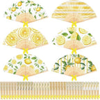 Roowest 36 Pcs Lemon Folding Hand Fans Bulk, Bridal Shower Party Favors by Roowest