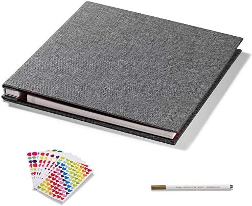 Large Photo Album Self Adhesive 4x6 5x7 6x8 8x10 Pictures Scrapbook Magnetic Album DIY Scrap Book 60 Sticky Pages Linen Cover DIY Photo Album with A Metallic Pen and DIY Accessories(Gray), 11" X 10.8" 60 Pages - Image 4