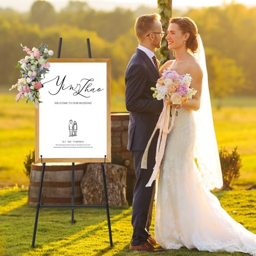 Heavy Duty Large Easel Stand for Mirror Display Wedding Sign(Black 47'') - Image 6