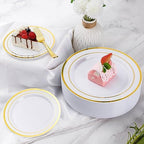 Goodluck 150 Pieces Gold Disposable Plates for 25 Guests - Image 6