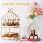 1.5 oz 60 Pack Mini Glass Honey Jars with Wood Dippers & Gold Lids - Image 5
