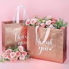 Sweetude 30 Thank You Non Woven Gift Bag, 11 x 12 x 5 Inch, Rose Gold - Image 6