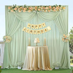 20ft x 10ft Sage Green Backdrop Curtains, Wrinkle-Free Sheer Chiffon Fabric Backdrop Drapes for Wedding Arch Party Ceremony Stage Photo Decoration - Image 6
