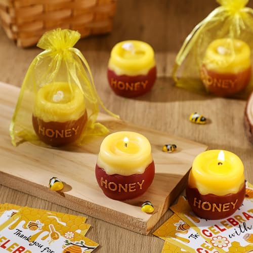 Nuanchu 12 Sets Honey Jar Candles Bee Themed Baby Shower Party Favors - Image 3