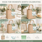 20 Sets Burlap Tote Gift Bags with Handles Jute Bags, Sage Green - Image 6