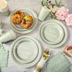 Mifoci 244 Pcs Sage Green Party Tableware Set, Plates Cups Napkins - Image 6