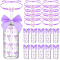 Yungyan Purple 36 Pcs Bow Plastic Cups with Lids and Straws Coquette Bow Bracelets Clear Reusable Soda Bar Party Drinking Cups for Dance Ballet Wedding Baby Shower Birthday Party Supplies by Yungyan