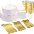 Supernal 350Pcs Clear Plastic Plates for Party, 50 Guests Wedding Party by supernal