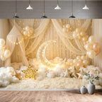 12X10ft Newborn Maternity Backdrop Moon Star Cloud Balloon Background - Image 2