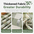 Laolitou Spring Checkered Oval Tablecloth Washable Heavy Duty Buffalo Plaid Table Cloth with Tassel Cotton Linen Gingham Table Cover for Picnic Birthday Tea Party, Green, 52 x 70 Inch - Image 4