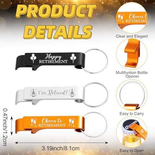 36 Sets Cheers to Retirement Acrylic Shot Glasses Retirement Cups Bulk with Bottle Opener Keychains Thank You Cards Bags, Retirement Party Favors for Guests Souvenirs Gifts Party Decorations - Image 4