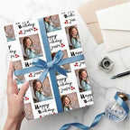 Customized Gift Wrapping Paper, Happy Birthday with Name Photo White Personalized Gift Wrap Paper with Photo Funny Wrapping Paper Roll for Men Women Christmas 58x23 3 Rolls - Image 5