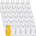 Thenshop 36 Pcs 8 oz Plastic Honey Bear Bottle Clear Squeeze, White Lid by Thenshop