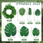 XunYee 168 Pcs Total 330 ft Jungle Theme Party Decoration, Tropical and Monstera Palm Leaves, 2026 Artificial Ivy Rattan Vines, Fake Greenery Faux Leaves for Baby Shower Safari Party Decoration Set - Image 2