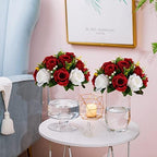 Sziqiqi Fake Flowers for Wedding Centerpiece, Silk Kissing Ball, Red, 6Pcs - Image 2