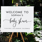 Andaz Press 16"x20" White Acrylic Personalized Baby Shower Welcome Sign, Gender Neutral Script Large Custom Sign for Easel Stand, Baby Shower Decorations - Image 3